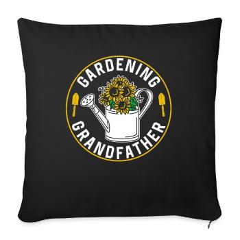 Jardinage Grand-père Jardin Grand-père Jardinier - Housse de coussin décorative 45 x 45 cm - noir - Devant