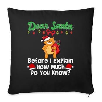 Cher Père Noël avant que j’explique combien savez-vous - Housse de coussin décorative 45 x 45 cm - noir - Devant