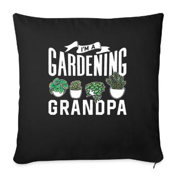 Je suis un jardinier grand-père jardinage - Housse de coussin décorative 45 x 45 cm - noir - Devant