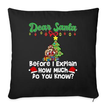 Dear Santa Before I Explain How Much Do You Know - Sofa pillowcase 17,3'' x 17,3'' (45 x 45 cm) - black - Front