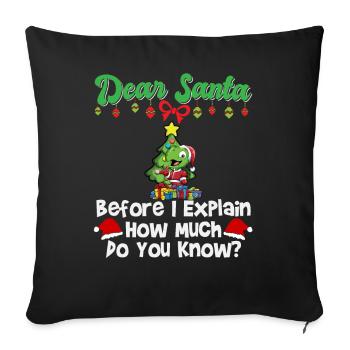 Cher Père Noël avant que j’explique combien savez-vous - Housse de coussin décorative 45 x 45 cm - noir - Devant