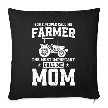 Farming Farmer Mom Mother Vintage - Sofakissenbezug 45 x 45 cm - Schwarz - Vorne