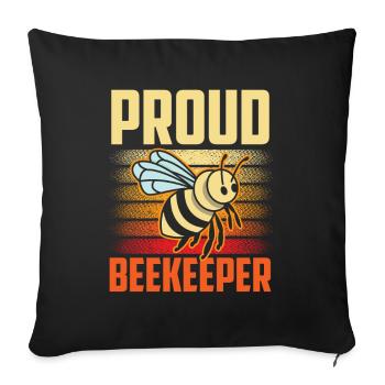 Proud Beekeeper Beekeeping Beekeeping Honey Bee - Sofa pillowcase 17,3'' x 17,3'' (45 x 45 cm) - black - Front