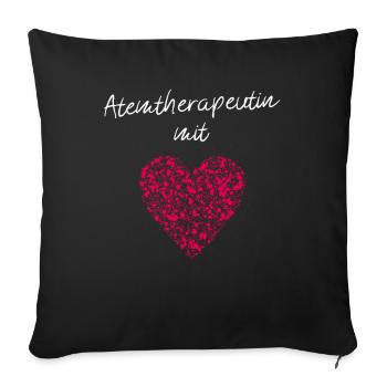 Atemtherapeutin mit Herz Gesangslehrerin Gesang - Sofakissenbezug 45 x 45 cm - Schwarz - Vorne