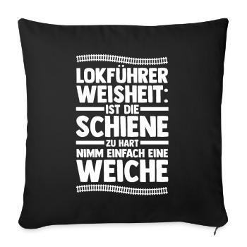 Eisenbahn Dampflok Lokomotive Lokführer - Sofakissenbezug 45 x 45 cm - Schwarz - Vorne