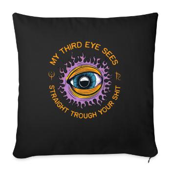 Third Eye Esoteric Occult Humor Spiritual - Sofa pillowcase 17,3'' x 17,3'' (45 x 45 cm) - black - Front