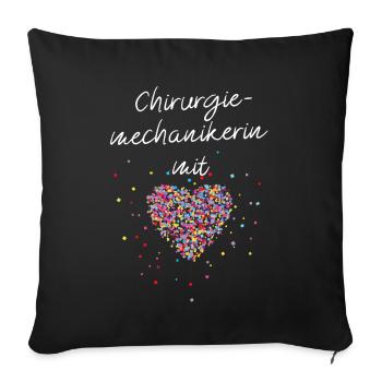 Chirurgiemechanikerin mit Herz Chirurgie - Sofakissenbezug 45 x 45 cm - Schwarz - Vorne
