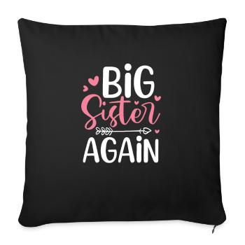 Older sister - Sofa pillowcase 17,3'' x 17,3'' (45 x 45 cm) - black - Front
