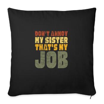 Soeur Frère Frères et sœurs Cadeau de famille - Housse de coussin décorative 45 x 45 cm - noir - Devant