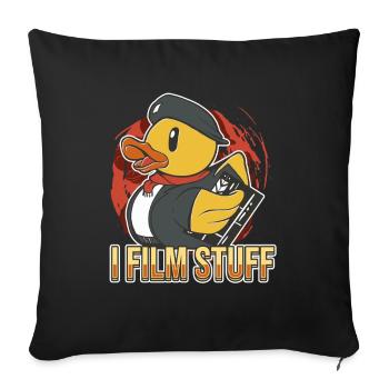 Je filme des trucs - Housse de coussin décorative 45 x 45 cm - noir - Devant
