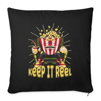 Cinéma Cinéma Film Popcorn Films - Housse de coussin décorative 45 x 45 cm - noir - Devant