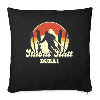Ski Stubai Stubaital Tyrol Alps skier - Sofa pillowcase 17,3'' x 17,3'' (45 x 45 cm) - black - Front