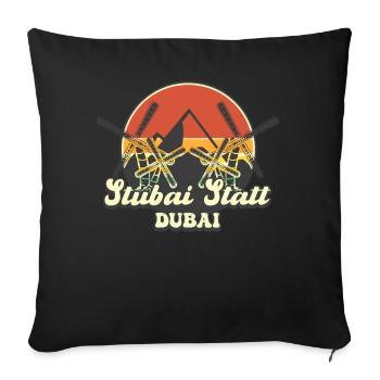 Ski Stubai Stubaital Tyrol Alps skier - Sofa pillowcase 17,3'' x 17,3'' (45 x 45 cm) - black - Front