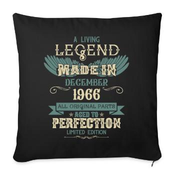 Décembre 1966 Millésime anniversaire - Housse de coussin décorative 45 x 45 cm - noir - Devant