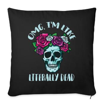 Skull Roses Wreath Red Rose Bones Death Dead - Sofa pillowcase 17,3'' x 17,3'' (45 x 45 cm) - black - Front