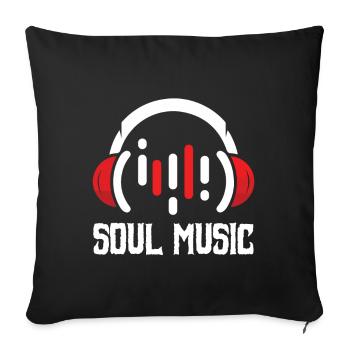 Casque Soul Music Lover Afro Soul Musi - Housse de coussin décorative 45 x 45 cm - noir - Devant