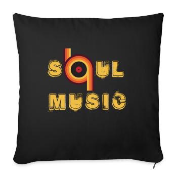 Soul Music Vintage Record Afro Soul Music Sheet Music Mu - Sofa pillowcase 17,3'' x 17,3'' (45 x 45 cm) - black - Front