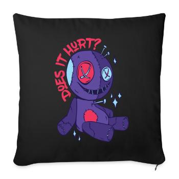Le vaudou fait-il mal? Effrayant Halloween Witchcraft Pup - Housse de coussin décorative 45 x 45 cm - noir - Devant