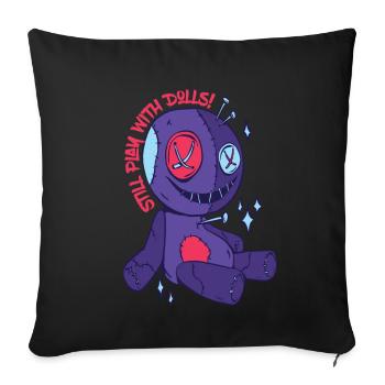 Voodoo Play with Dolls Creepy Halloween Witches - Sofa pillowcase 17,3'' x 17,3'' (45 x 45 cm) - black - Front