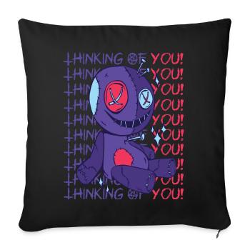 Voodoo I'm thinking of you! Creepy Halloween Witch - Sofa pillowcase 17,3'' x 17,3'' (45 x 45 cm) - black - Front