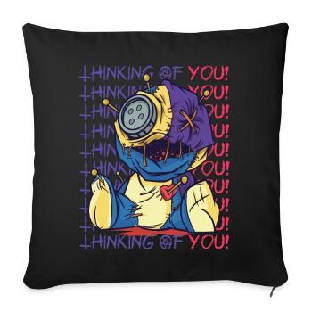 Creepy Voodoo Doll Thinking of You Hallowee - Sofa pillowcase 17,3'' x 17,3'' (45 x 45 cm) - black - Front