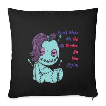 Go Voodoo On You Zombie Voodoo Doll Halloween Hex - Housse de coussin décorative 45 x 45 cm - noir - Devant