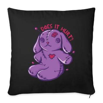 Voodoo bunnies Does it hurt? Voodoo Doll Halloween - Sofa pillowcase 17,3'' x 17,3'' (45 x 45 cm) - black - Front
