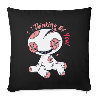 Gruselige Voodoo-Puppe Hexerei Halloween An dich d - Sofakissenbezug 45 x 45 cm - Schwarz - Vorne