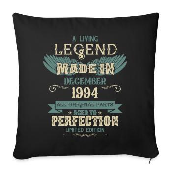 Décembre 1994 Millésime anniversaire - Housse de coussin décorative 45 x 45 cm - noir - Devant