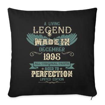 Décembre 1995 Vintage vintage anniversaire - Housse de coussin décorative 45 x 45 cm - noir - Devant