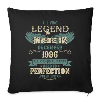 Décembre 1996 Millésime anniversaire - Housse de coussin décorative 45 x 45 cm - noir - Devant