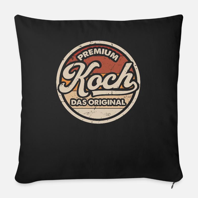 Koch Original Kochen Vintage Köchin - Sofakissenbezug 45 x 45 cm - Schwarz