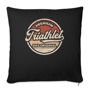 Triathlet Original Vintage Triathleten - Sofakissenbezug 45 x 45 cm - Schwarz - Vorne