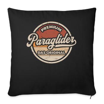 Paraglider Original Paragliding Paragliden - Sofakissenbezug 45 x 45 cm - Schwarz - Vorne