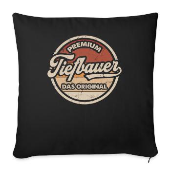 Tiefbauer Original Vintage Tiefbau - Sofakissenbezug 45 x 45 cm - Schwarz - Vorne