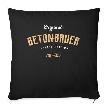 Betonbauer Limited Edition Betonbau - Sofakissenbezug 45 x 45 cm - Schwarz - Vorne