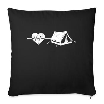 Motorhome heartbeat - Sofa pillowcase 17,3'' x 17,3'' (45 x 45 cm) - black - Front