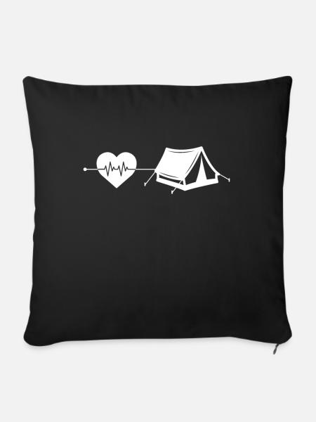 Wohnmobil Herzschlag - Sofakissenbezug 45 x 45 cm - Schwarz