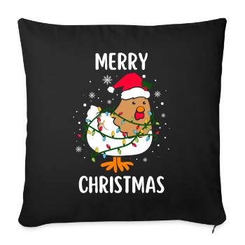 Merry Christmas Funny Christmas Shirt - Sofa pillowcase 17,3'' x 17,3'' (45 x 45 cm) - black - Front