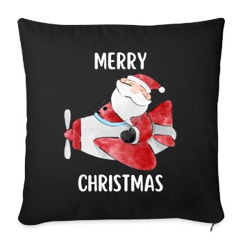 Merry Christmas Funny Christmas Shirt - Sofa pillowcase 17,3'' x 17,3'' (45 x 45 cm) - black - Front