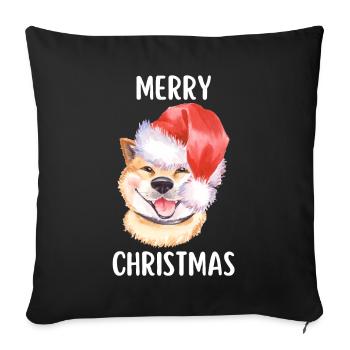 Merry Christmas Funny Christmas Shirt - Sofa pillowcase 17,3'' x 17,3'' (45 x 45 cm) - black - Front
