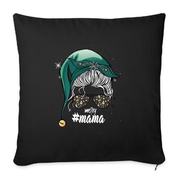 Fröhliche Weihnachten Mutter schöne Bescherung - Sofakissenbezug 45 x 45 cm - Schwarz - Vorne