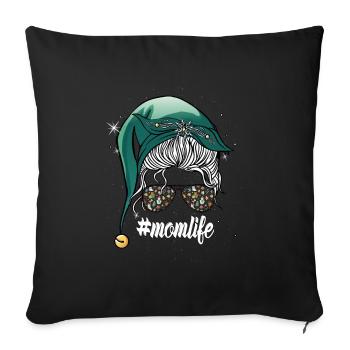 Fröhliche Weihnachten Mutter schöne Bescherung - Sofakissenbezug 45 x 45 cm - Schwarz - Vorne