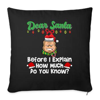 Cher Père Noël avant que j’explique combien savez-vous - Housse de coussin décorative 45 x 45 cm - noir - Devant