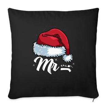 Santa Claus Beanie Mr. Outfit for Christmas - Sofa pillowcase 17,3'' x 17,3'' (45 x 45 cm) - black - Front