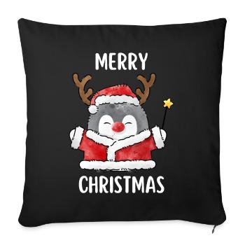 Merry Christmas Funny Christmas Shirt - Sofa pillowcase 17,3'' x 17,3'' (45 x 45 cm) - black - Front
