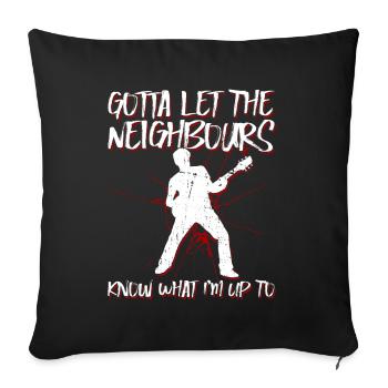 Guitare électrique, Guitariste, Guitariste, Rock, Drôle - Housse de coussin décorative 45 x 45 cm - noir - Devant