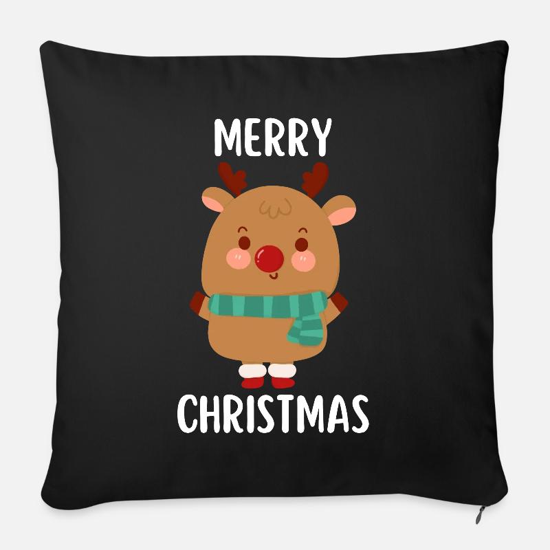 Joyeux Noël Drôle de Chemise de Noël - Housse de coussin décorative 45 x 45 cm - noir