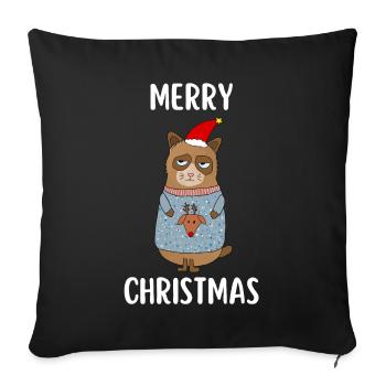 Merry Christmas Funny Christmas Shirt - Sofa pillowcase 17,3'' x 17,3'' (45 x 45 cm) - black - Front