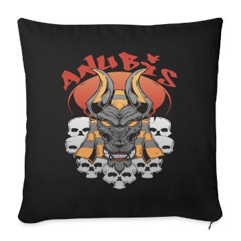 Anubis Egypt God of the Dead Egyptologist Pyramids Souv - Sofa pillowcase 17,3'' x 17,3'' (45 x 45 cm) - black - Front